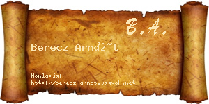 Berecz Arnót névjegykártya